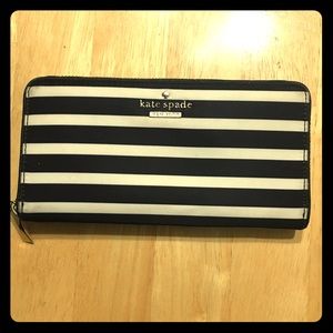 Kate Spade wallet, black and white striped